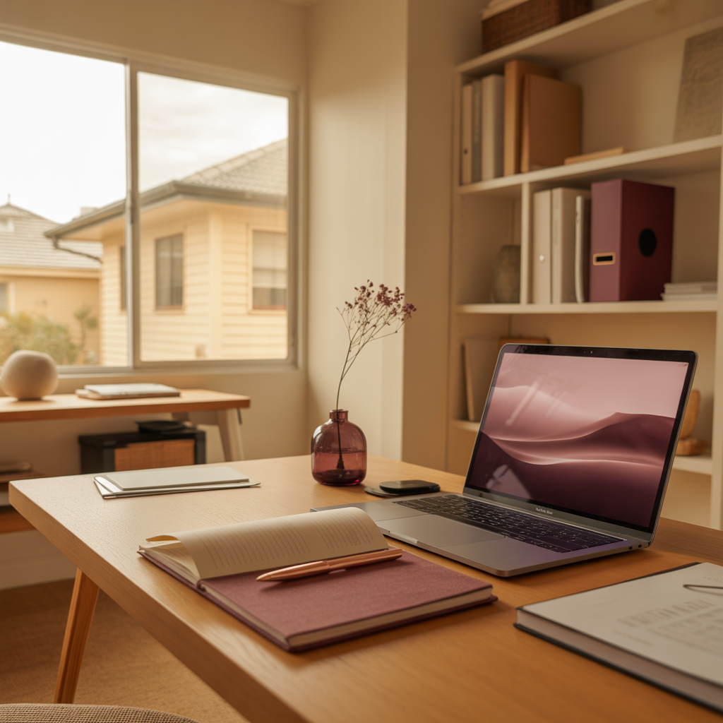 A beautifully organised home office for a WA settlement agent