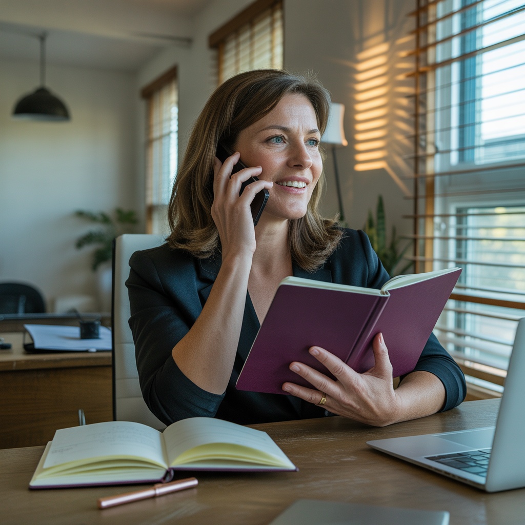 Settlement agent on the phone managing compliance obligations