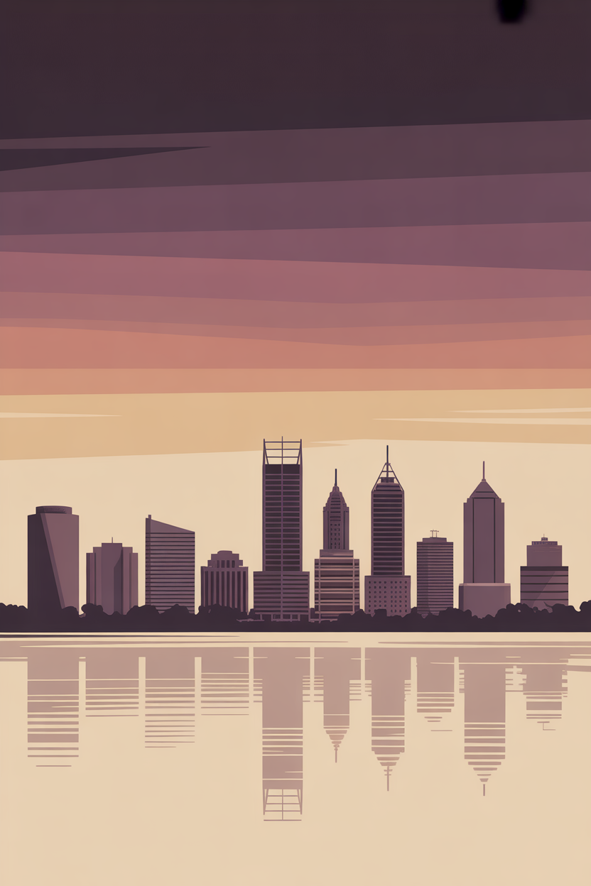 Perth city skyline illustration